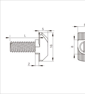 鋁型材專用T型螺栓二維圖 鋁型材專用T型螺栓二維圖
