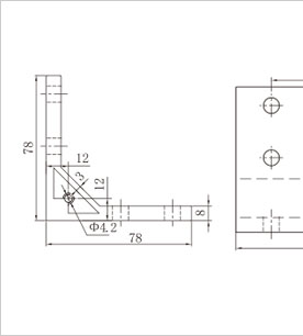雙槽鋁型材強(qiáng)力角件二維圖 雙槽鋁型材強(qiáng)力角件二維圖
