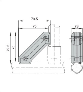 精益管45度斜撐扣件二維圖 精益管45度斜撐扣件二維圖