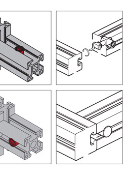 鋁型材內置內連接配件安裝示意圖
