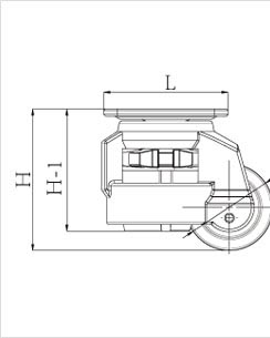 水平調節(jié)支撐腳輪側視圖 水平調節(jié)支撐腳輪側視圖