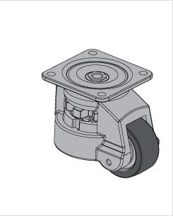 水平調節(jié)支撐腳輪3D模型