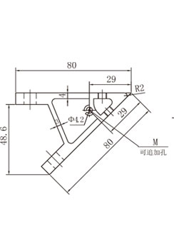 45度鋁型材角碼側視圖 45度鋁型材角碼側視圖